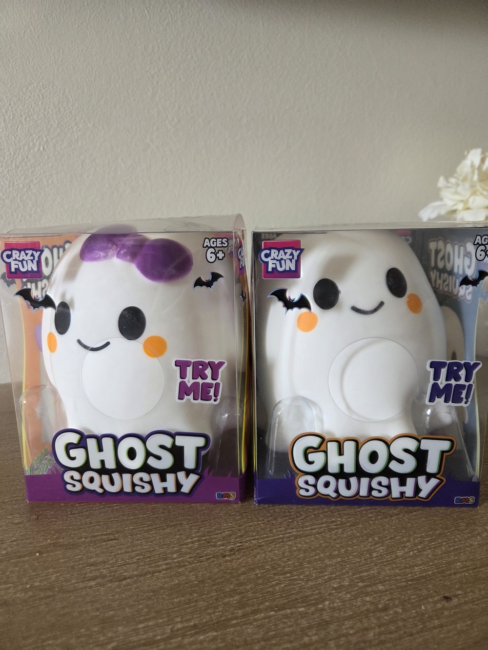 Crazy Fun Ghost Squishy Set Of 2-  ⚠️ See All Photos Before Purchase! Bow Damage